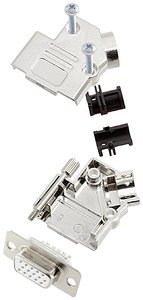 Zestaw listew żeńskich D-Sub encitech D45PK-M-09-HDS15-W-K 6355-8057-11, rzędy: 3, styki: 15, 45 °, 1 szt.