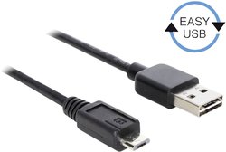 Kabel USB Delock, USB 2.0, Złącze męskie USB-A, Złącze męskie USB Micro-B, 5.00 m