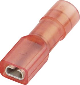 Konektor żeński, izolacja PA, tuleja, 2,8x0,5 mm, 0.75-1.0 mm2, czerwony