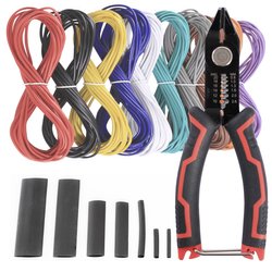 Zestaw drutu do mocowania 1,5 mm² 10x5 m z obcinaczem bocznym i rurką termokurczliwą Asortyment splotów Quadrios 23T044,   1.5 mm², 1 zest.