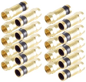 ZESTAW złączy BASIC-S, 10x pozłacanych złączy kompresyjnych F Shiverpeaks BS15-300914   Średnica kabla: 7.2 mm 10 szt.