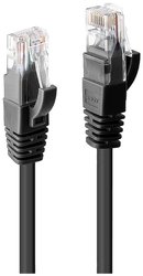 Kabel LAN LINDY 48076, 1 szt., RJ45, CAT 6, U/UTP, 0.50 m, czarny