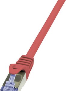 Kabel LAN LogiLink CQ3014S, 1 szt., RJ45, CAT 6a, S/FTP, 0.25 m, czerwony