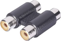 Łącznik żeński cinch/cinch BKL Electronic 1102001, podwójny (stereo), czarny