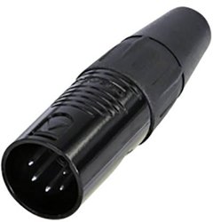 5-biegunowe złącze kablowe, obudowa chromowana na czarno, styki posrebrzane Złącze męskie XLR Rean AV RC5M-BAG RC5M-BAG, złącze męskie proste, 1 szt.