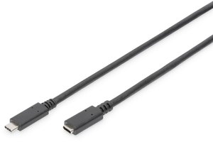 Kabel USB Digitus, USB 3.2 Gen1 (USB 3.0), Złącze męskie USB-C®, Złącze żeńskie USB-C®, 0.70 m