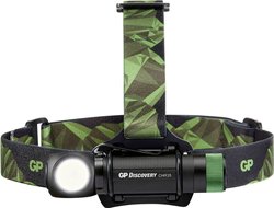 Latarka czołowa GP Discovery CH35: Kompaktowa uniwersalna latarka czołowa LED i latarka, możliwość ponownego ładowania Latarka czołowa GP Discovery GPDISHLCH35BL131 GPDISHLCH35BL131