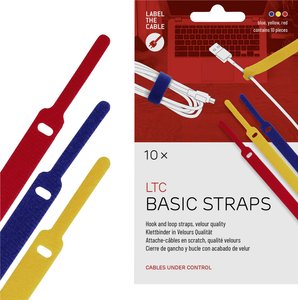 Oznacz etykietę opaski kablowej na rzep, zapięcia na rzep, uniwersalnej opaski, kolorowe, 10 sztuk LTC Basic Opaska kablowa, Label the CableLTC 1130, 10 szt.