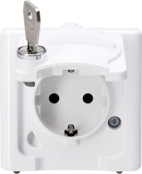 Gniazdo sieciowe, zamykane Komplet Kopp BlueElectric 103402000, biały