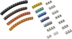 Klips do oznaczania kabli z nadrukiem 0 - 9AELNRST-+ zakres średnicy zewnętrznej 2 do 5 mm 545010 ECMKP-2